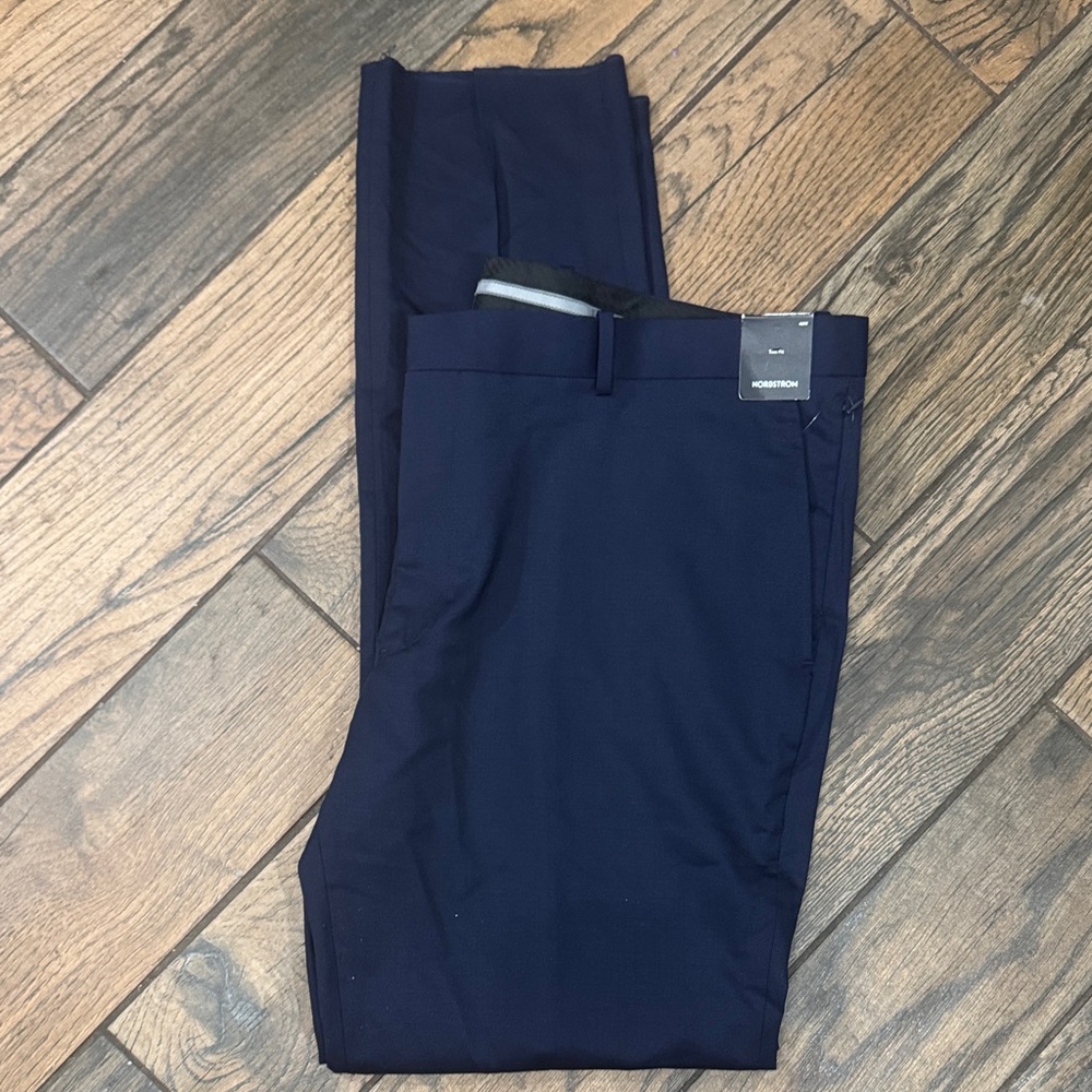 Nordstrom Men's Tech Smart Trim Fit‎ Dark Blue Dress Pants